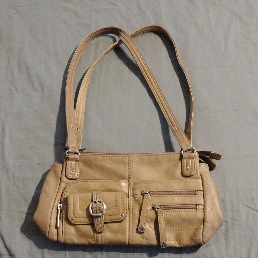 Stone Mountain Tan Shoulder Bag with Structured Design